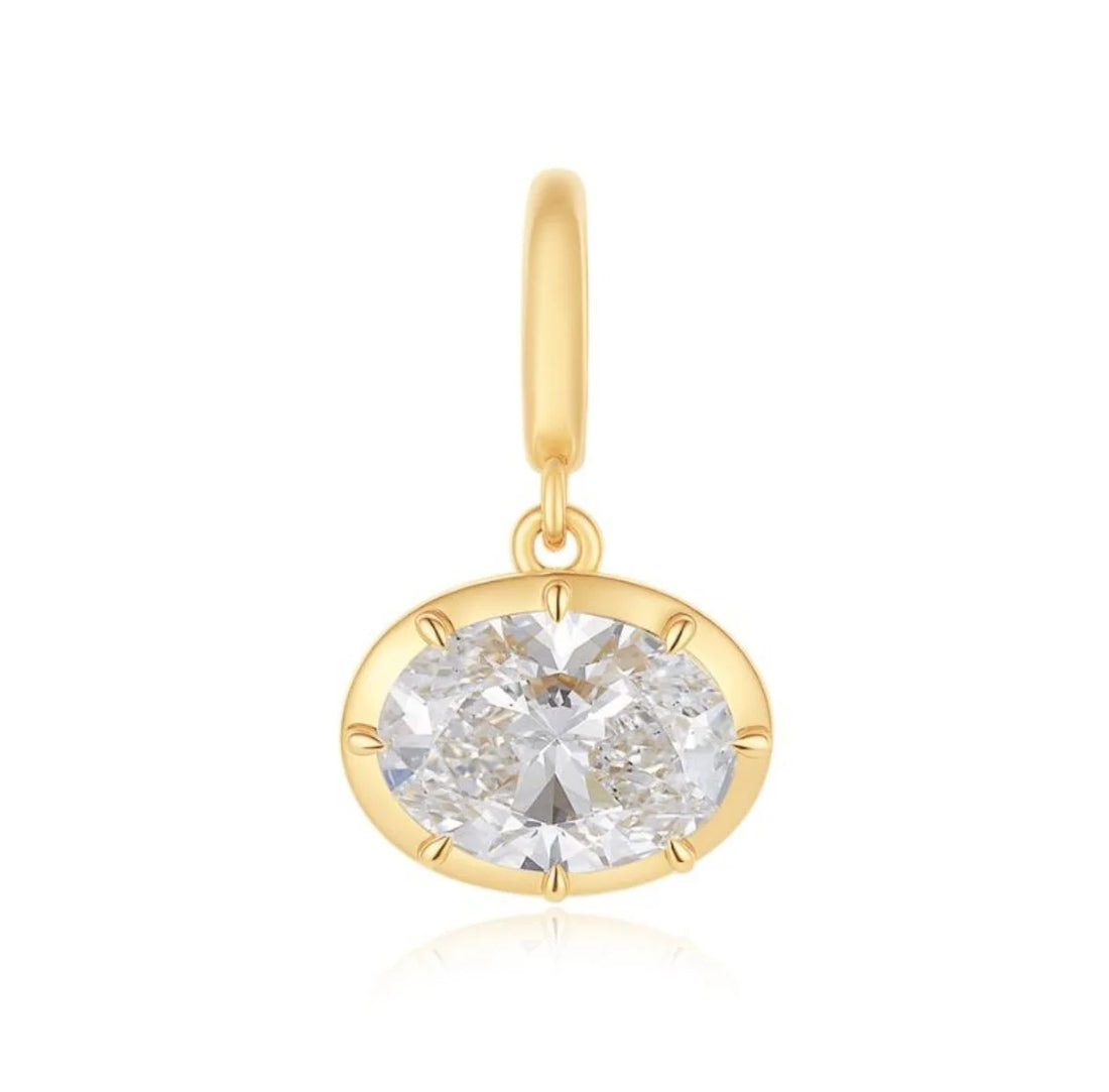Button Back Oval Charm