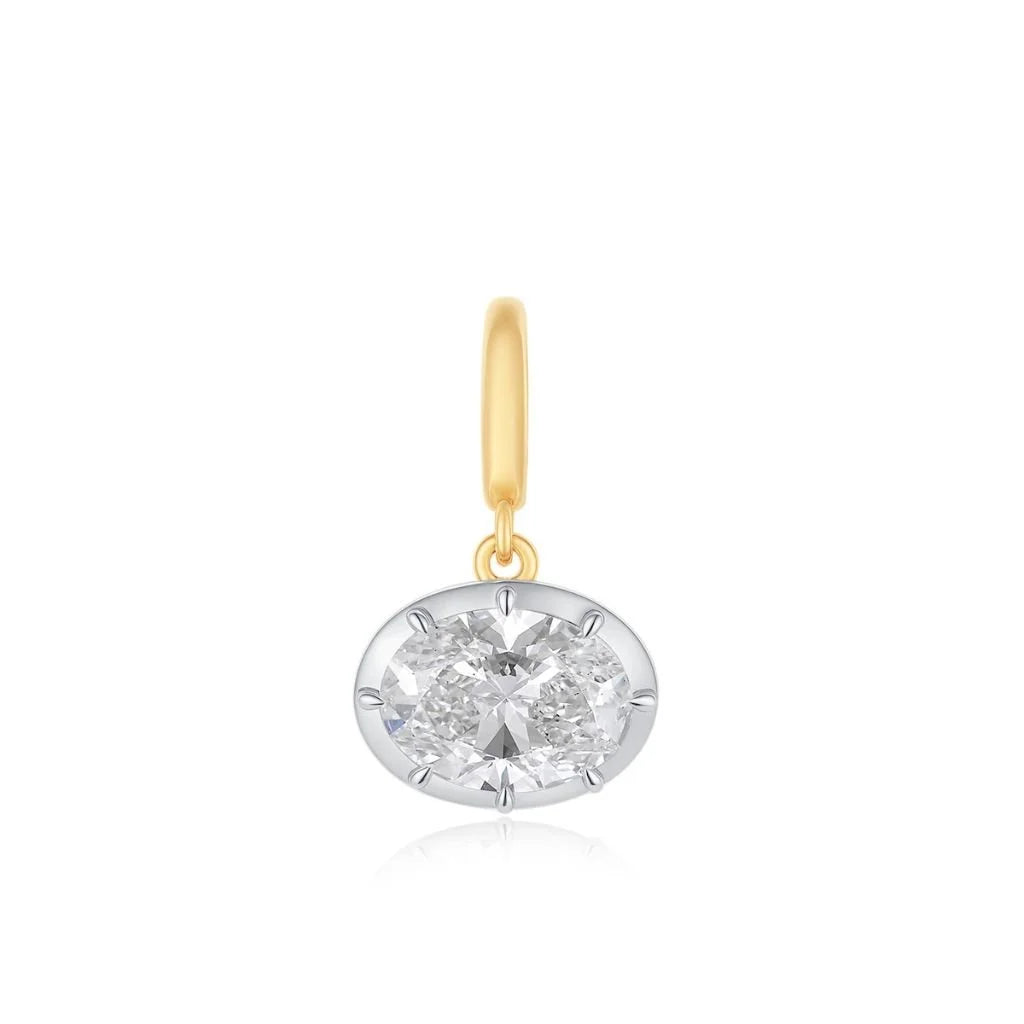 Button Back Oval Charm - 3