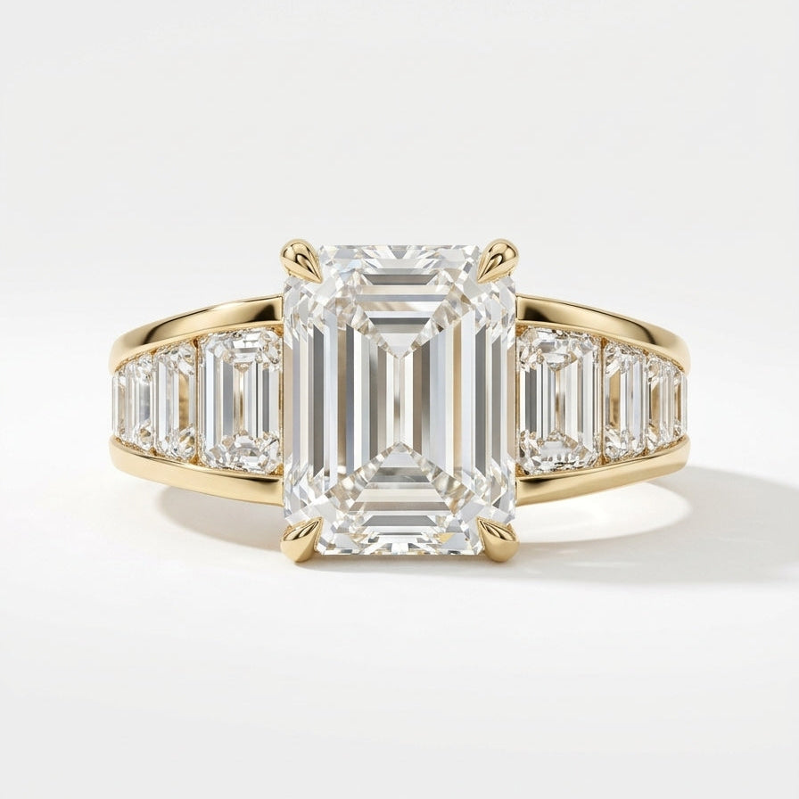 Emerald Channel Ring