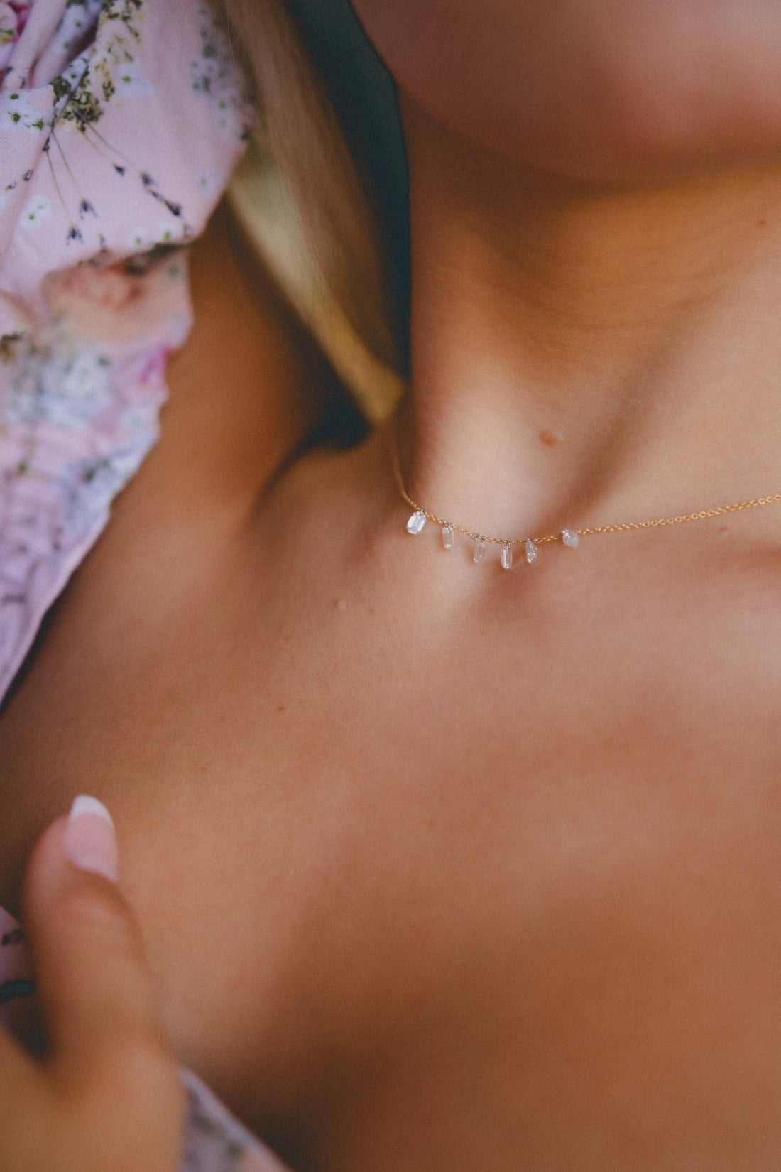Floating Emeralds Diamond Necklace
