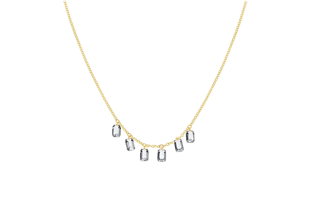Floating Emeralds Diamond Necklace - 2
