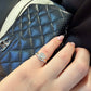 Floating Oval Pave Pinky Ring - 3
