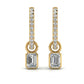Pave hoops with dangling emeralds