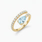 Aqua Coil Diamond Pave Ring