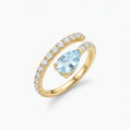 Aqua Coil Diamond Pave Ring