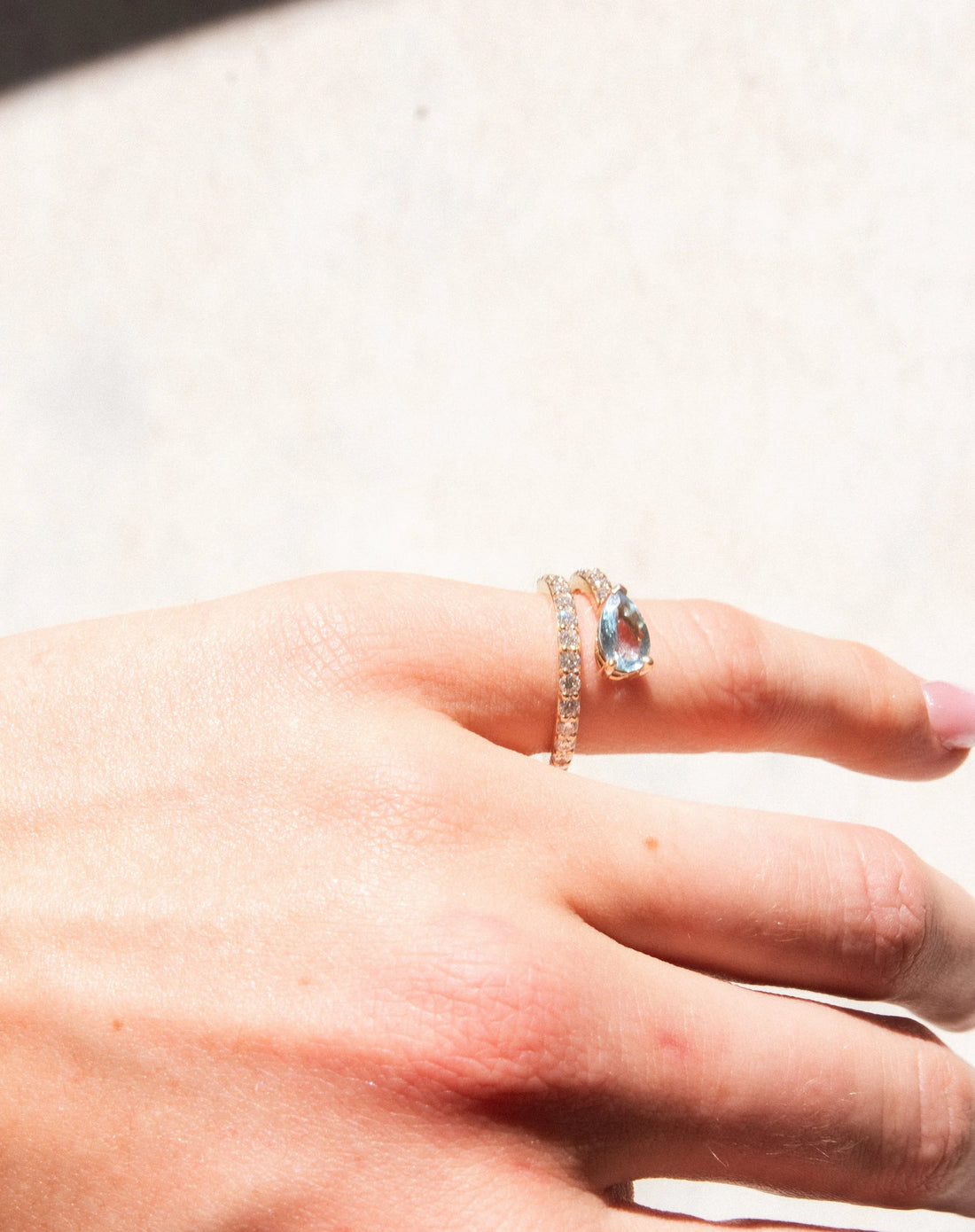 Aqua Coil Diamond Pave Ring - 2