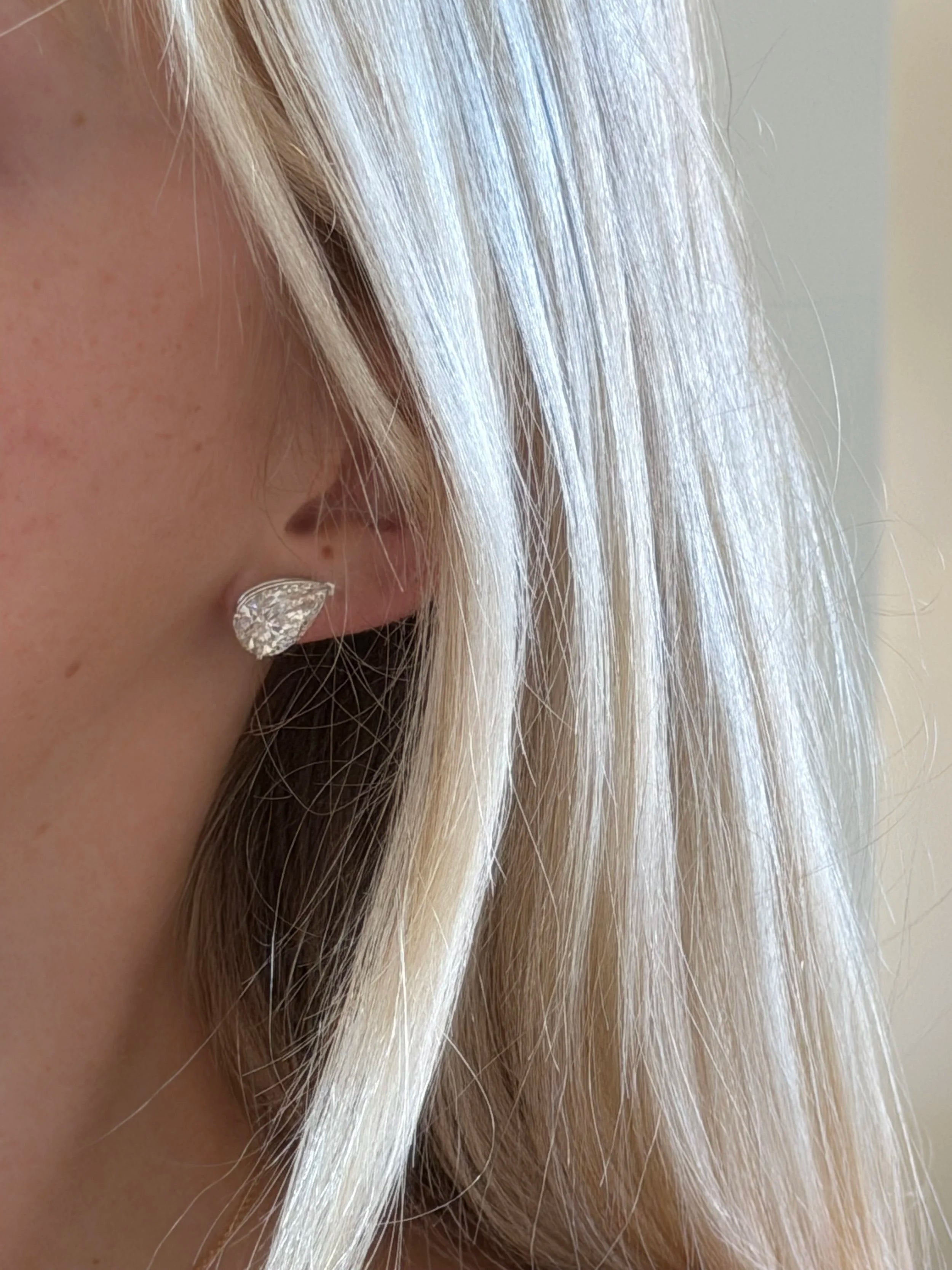 Pear Diamond Studs - 5