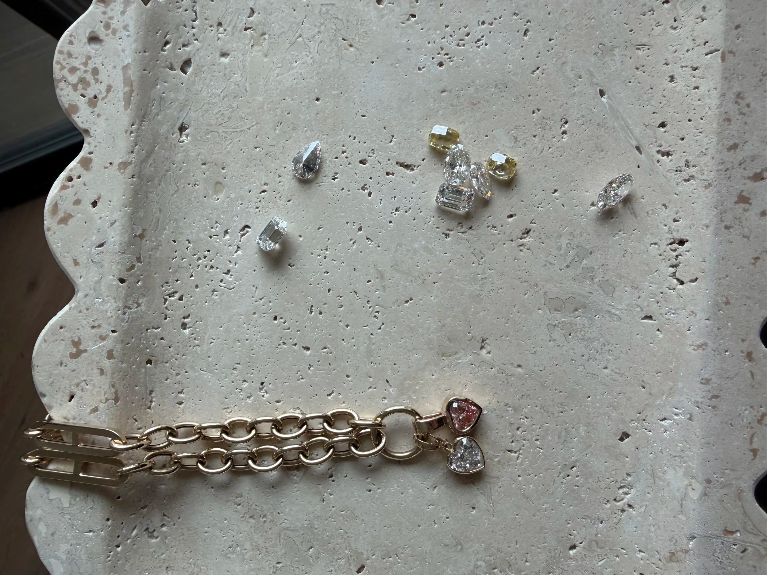Pink Diamond Heart Charm - 3