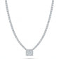 Radiant Halo Tennis Necklace