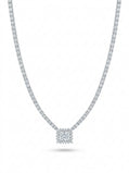 Radiant Halo Tennis Necklace