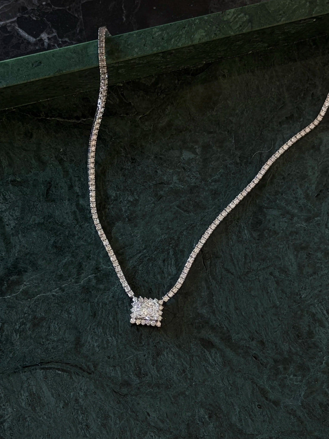 Radiant Halo Tennis Necklace - 2